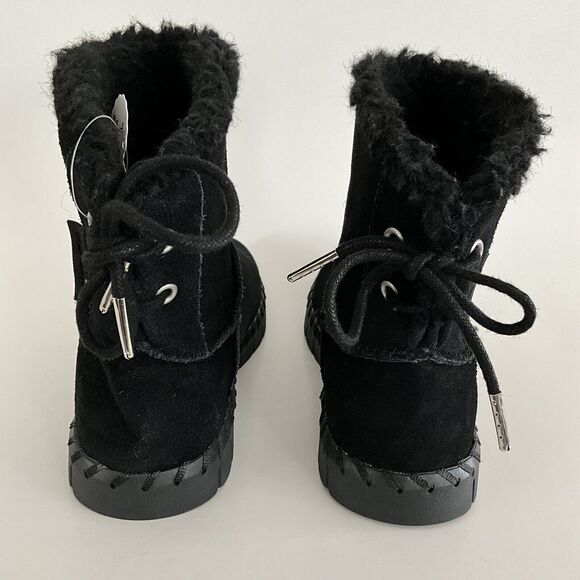 Muk Luks Short Boots Women 6.5M Black Suede Water Repellent Memory Foam Comfort - Picture 7 of 12